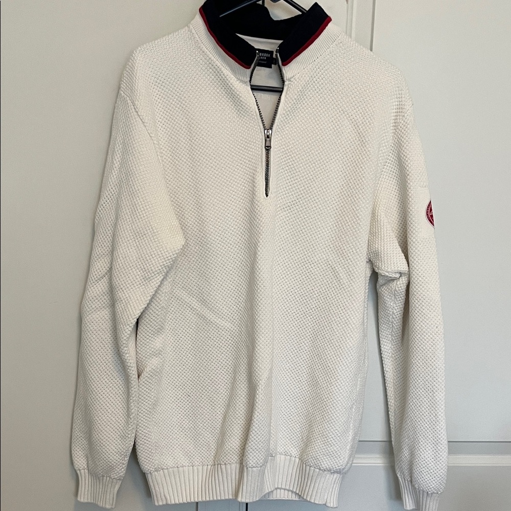 Holbrook Classic White Zip-Up Windproof Men's Sweater